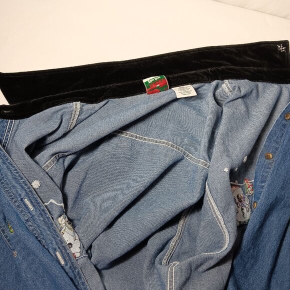 Nutcracker Plus Size Shirt 24W Blue Chambray Holiday Snowman Ski Snow Tree WS19 - Picture 12 of 12